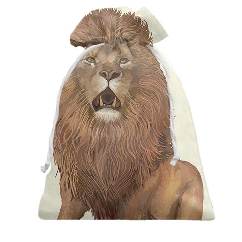 Подарочный мешочек со злым львом и гривой