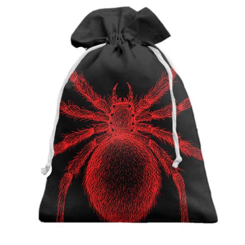 Подарочный мешочек с красным пауком