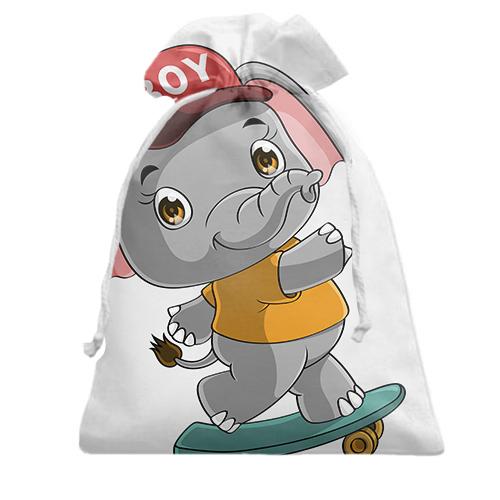 Подарочный мешочек с мальчиком слоненком