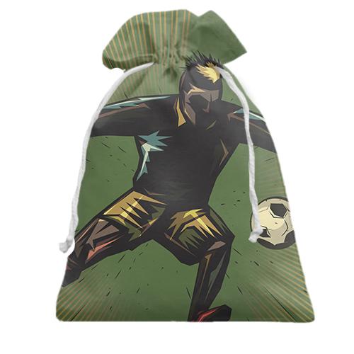 Подарочный мешочек с ярким футболистом с ирокезом