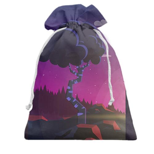 Подарочный мешочек с ночным деревом