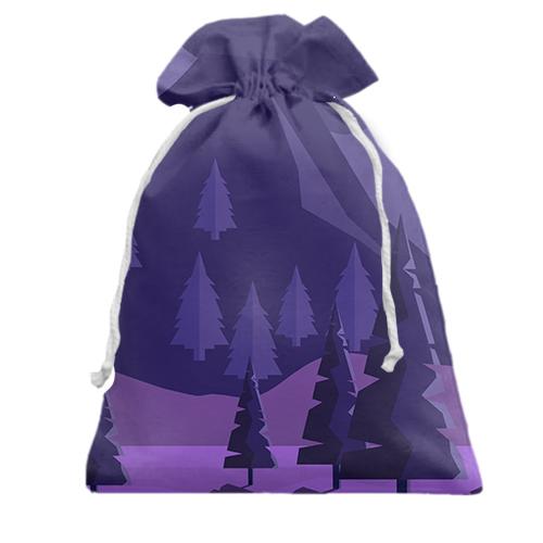 Подарочный мешочек с темным лесом