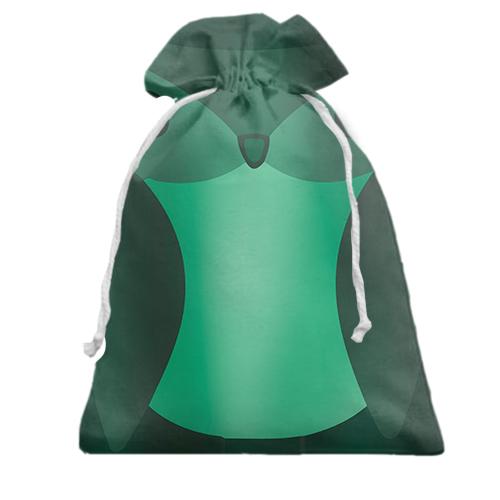 Подарочный мешочек с зеленой совой