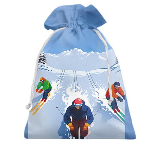 Подарунковий мішечок Skiers Art