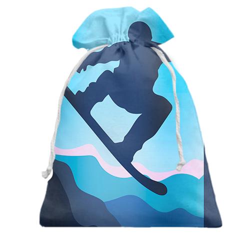 Подарочный мешочек Blue  Snowboarder