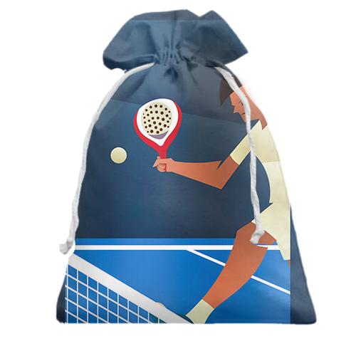 Подарочный мешочек с теннисистом на корте