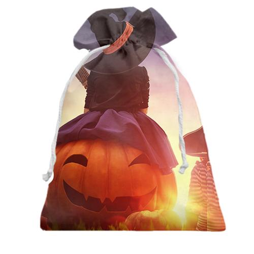 Подарочный мешочек Halloween pumpkin sunset
