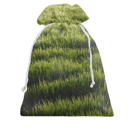 Подарочный мешочек Green grass pattern