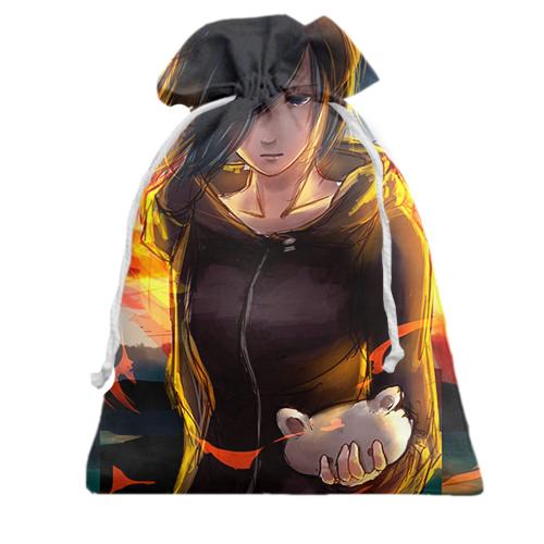 Подарочный мешочек Anime girl sunset