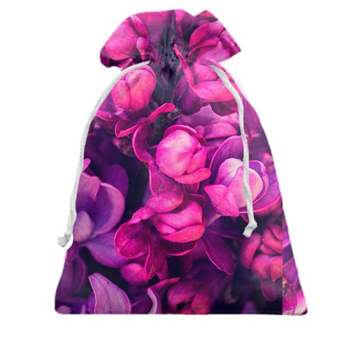 Подарунковий мішечок Purple petals pattern