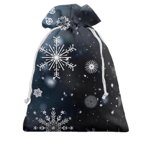 Подарочный мешочек Snowflakes pattern 2