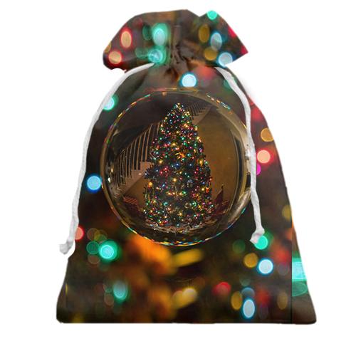 Подарочный мешочек Ball with Christmas tree 2