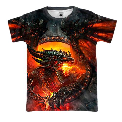 3D футболка з вогнедихаючим драконом