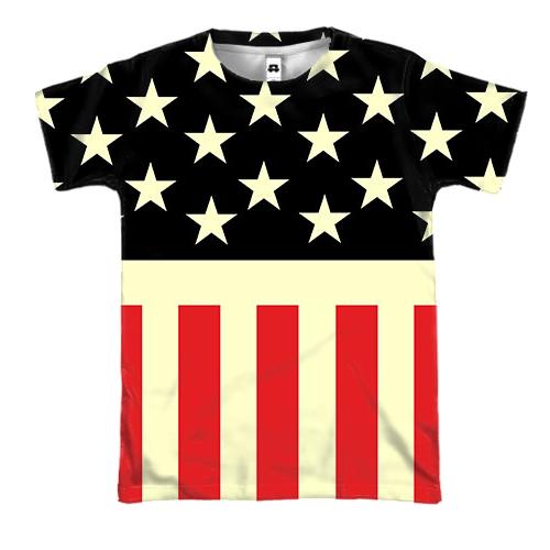 3D футболка со стилизованным американским флагом
