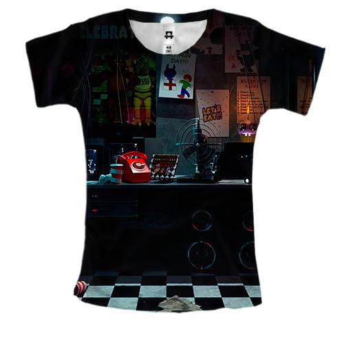 Жіноча 3D футболка Кімната охорони - FNaF