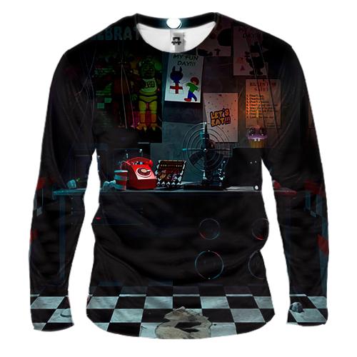 Мужской 3D лонгслив Комната охраны - FNaF