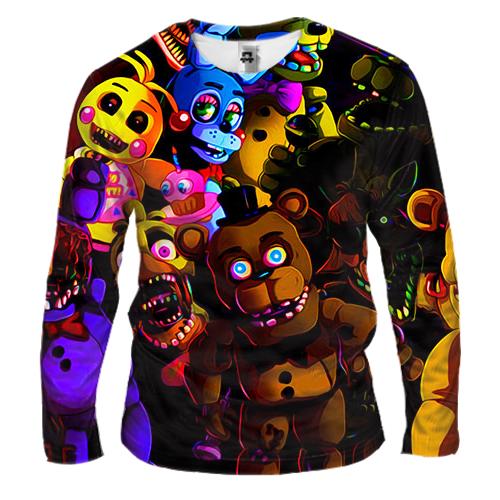 Чоловічий 3D лонгслів Персонажі із серії ігор - FNaF