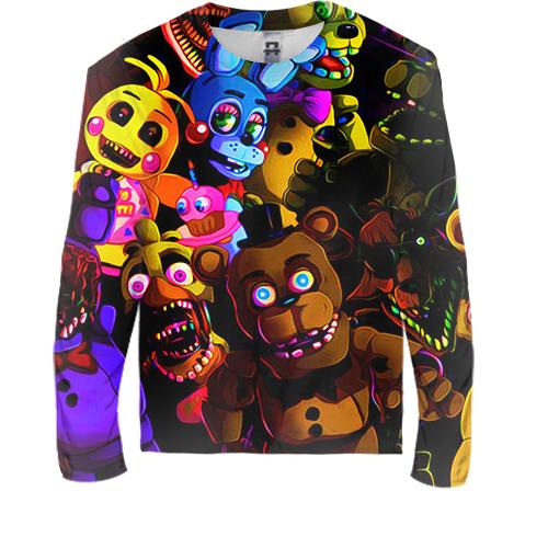 Детский 3D лонгслив Персонажи из серии игр - FNaF