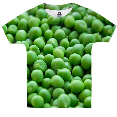 Детская 3D футболка с зеленым горошком