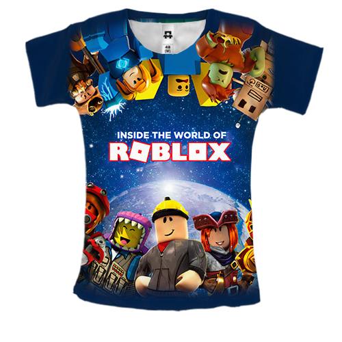 Женская 3D футболка Roblox - inside the world