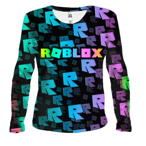 Жіночий 3D лонгслів Roblox, rainbow pattern