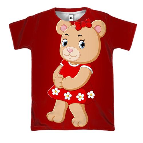 3D футболка з плюшевою ведмедиком дівчинкою