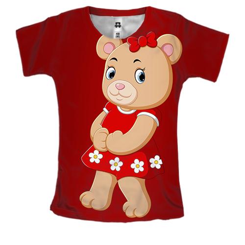 Жіноча 3D футболка з плюшевою ведмедиком дівчинкою