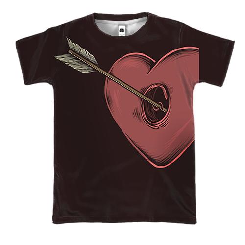 3D футболка с сердцем и стрелой