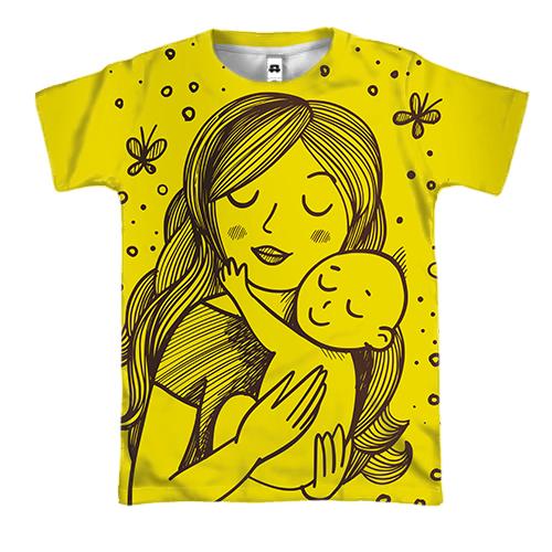3D футболка с мамой и ребенком