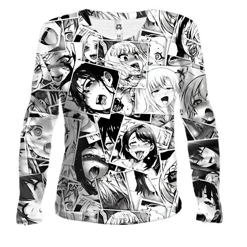 Жіночий 3D лонгслів Manga Ahegao