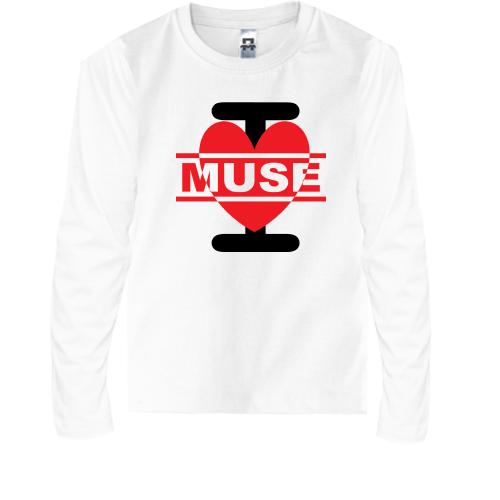 Дитячий лонгслів I love Muse