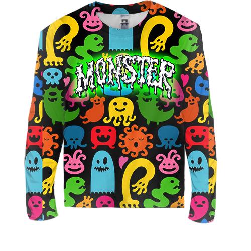 Детский 3D лонгслив с монстриками Monster