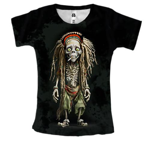 Жіноча 3D футболка Bob Marley скелет (АРТ)
