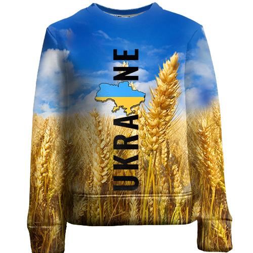Детский 3D свитшот Ukraine (поле пшеницы)