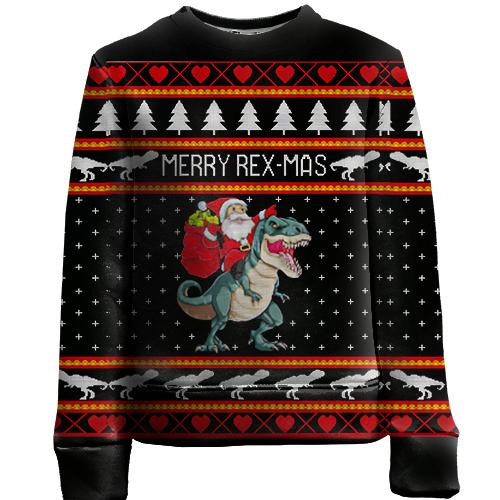 Детский 3D свитшот «Merry Rex-mas»