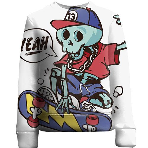 Детский 3D свитшот Yeah skate skull