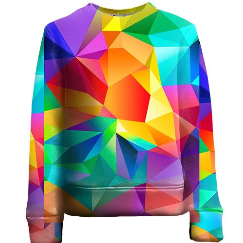 Детский 3D свитшот Multicolored low poly.