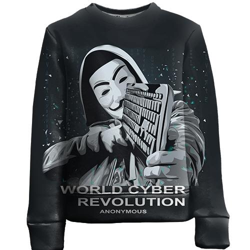 Детский 3D свитшот Кибервойска Anonymous