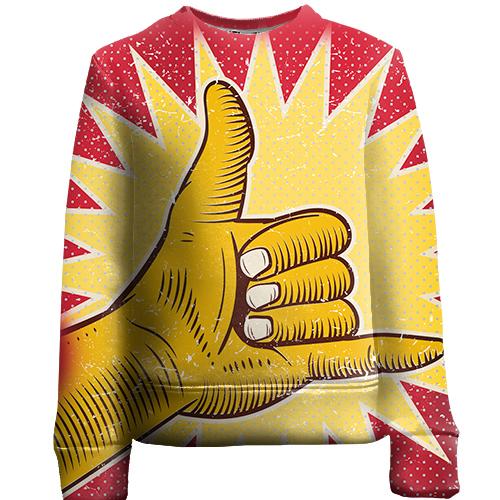 Дитячий 3D світшот Rasta Hand Pop Art