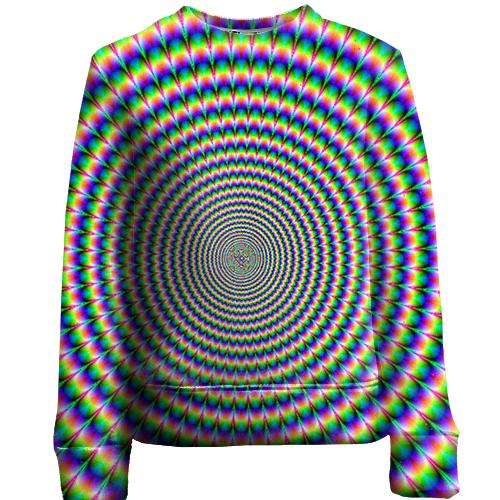 Дитячий 3D світшот з різнобарвним кругом (оптична ілюзія)