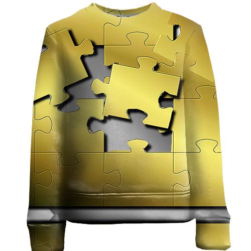 Детский 3D свитшот с золотыми пазлами