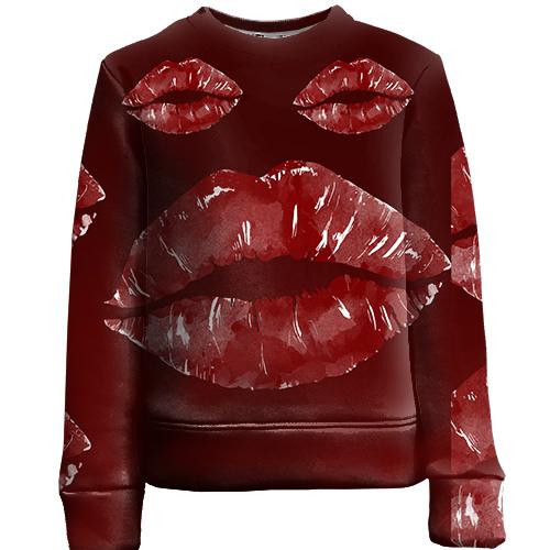Детский 3D свитшот с красными губами