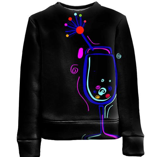 Детский 3D свитшот с неоновыми коктейлями(2)
