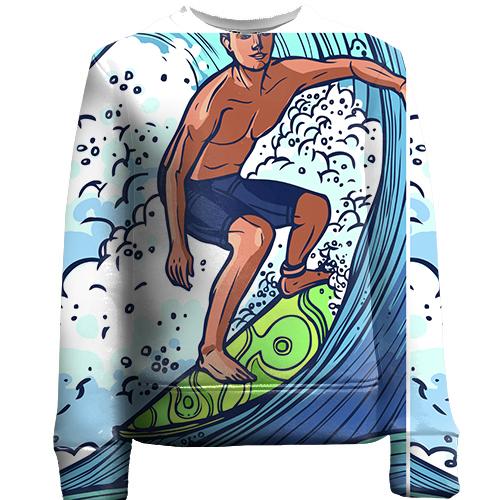 Детский 3D свитшот с телом серфингиста