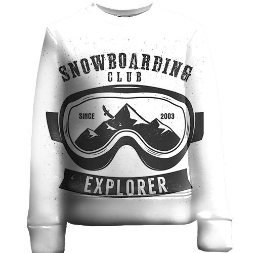Дитячий 3D світшот Snowboarding Explorer