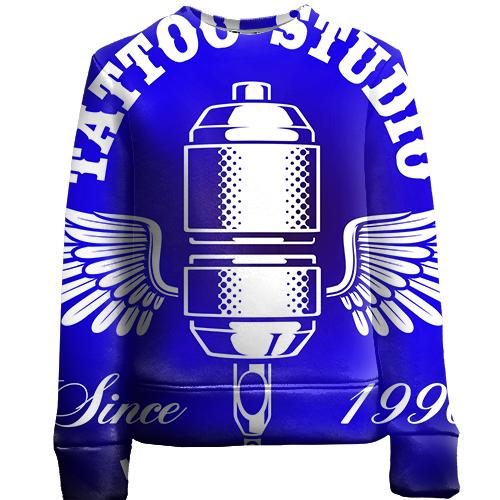 Детский 3D свитшот blue Tattoo studio
