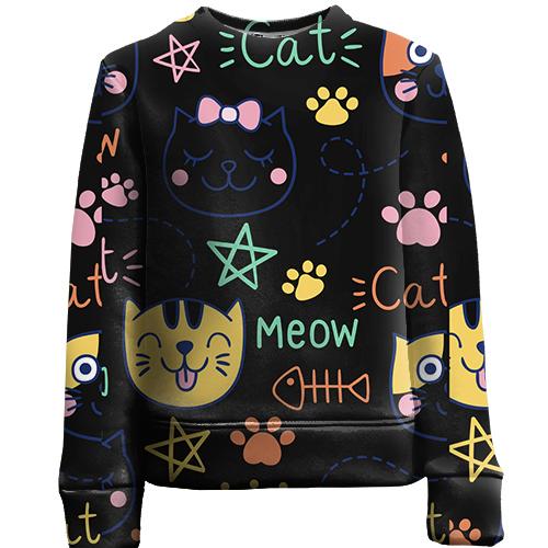 Детский 3D свитшот Cat Meow