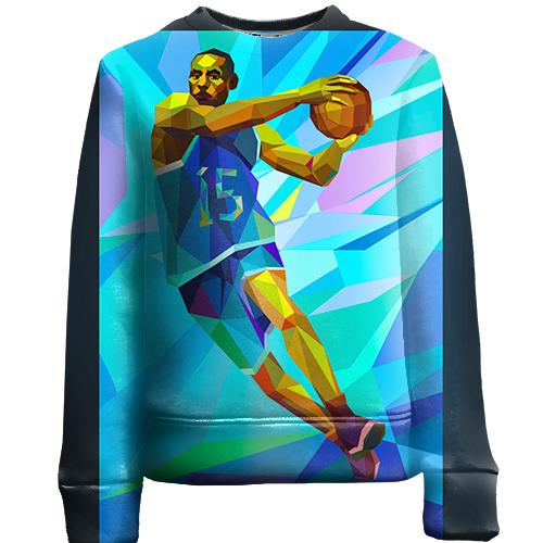 Детский 3D свитшот Basketball Player Low Poly