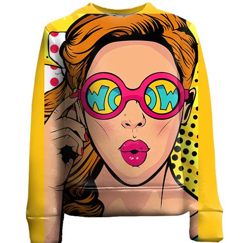 Детский 3D свитшот Girl Wow Pop Art