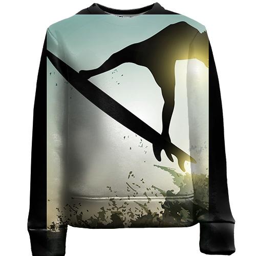 Дитячий 3D світшот Surfer Silhouette